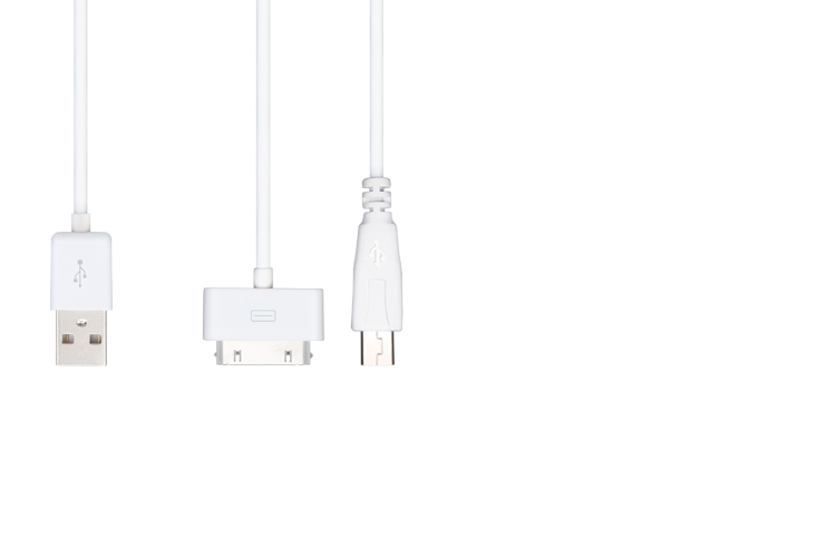 Micro USB+Apple 30-Pin USB二合一数据充电线   精巧工艺  时尚简洁